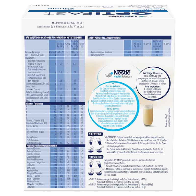 OPTIFAST DRINK Vanille 8X55 g Pulver