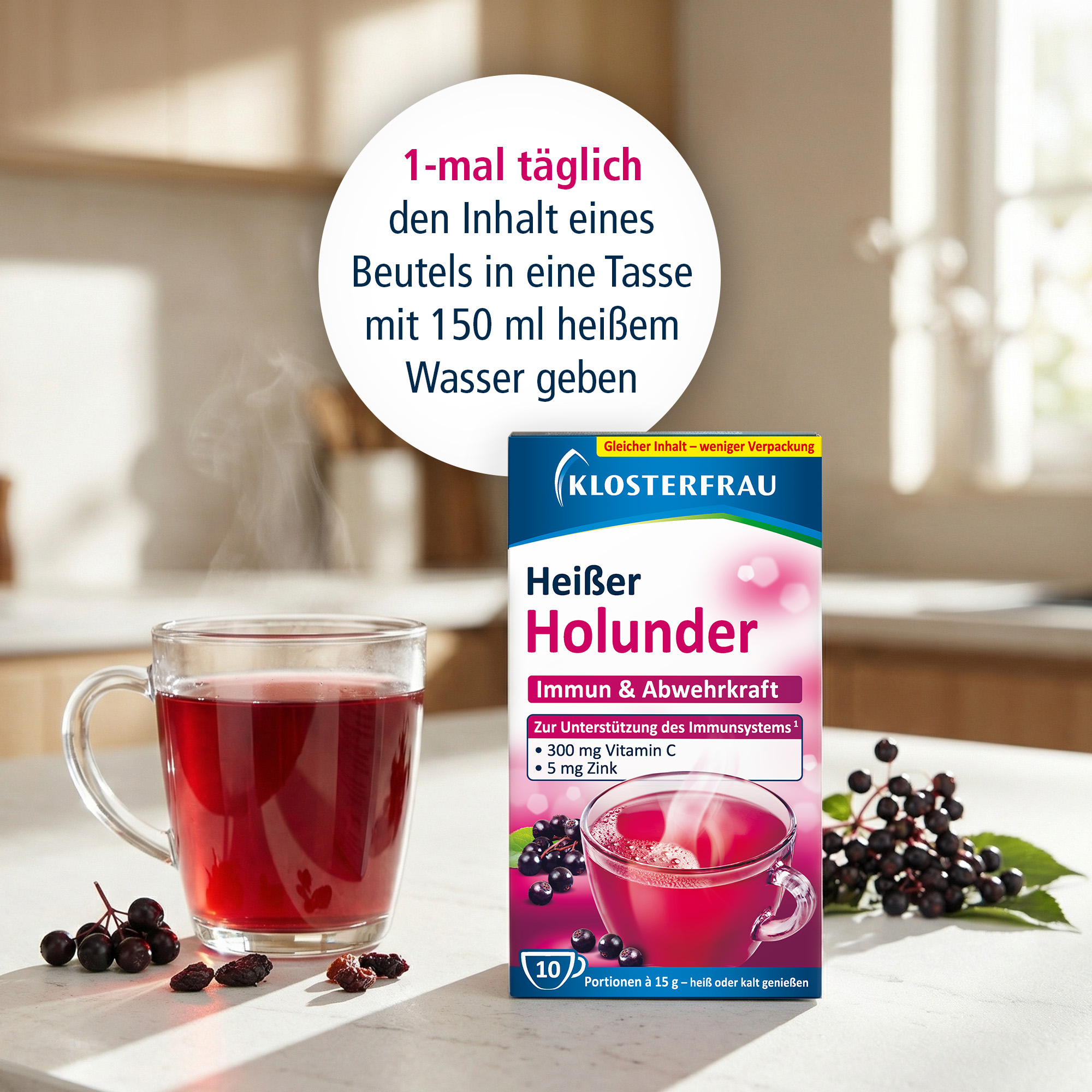KLOSTERFRAU Broncholind Heißer Holunder Granulat 10X15 g Granulat
