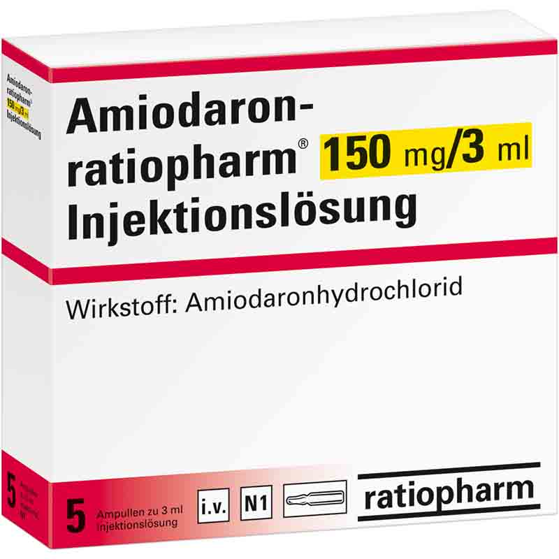 Amiodaron ratiopharm 150mg/3ml Injektionslösung 5 St Injektionslösung