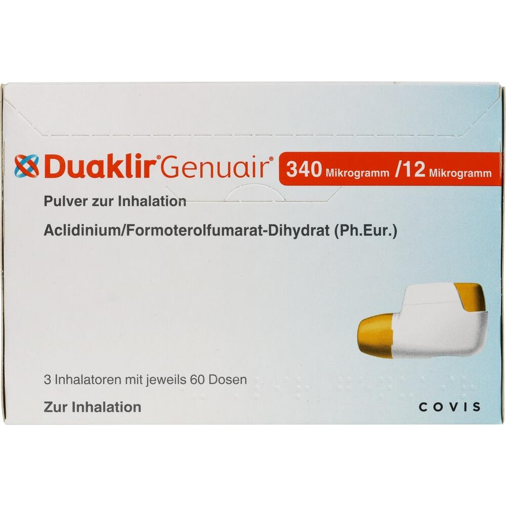 DUAKLIR Genuair 340 µg/12 µg Plv.z.Inhalation 60ED 3 St Inhalationspulver