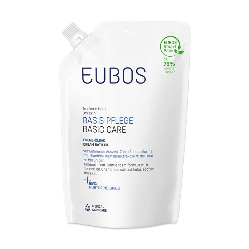 EUBOS MED BASISPFLEGE CREME ÖLBAD Nachfüllbeutel 400 ml Bad