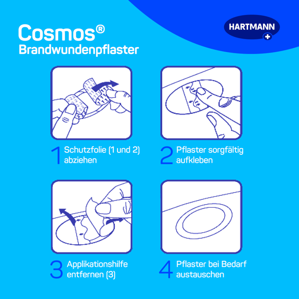 HARTMANN cosmos Brandwundenpflaster 8 St Pflaster
