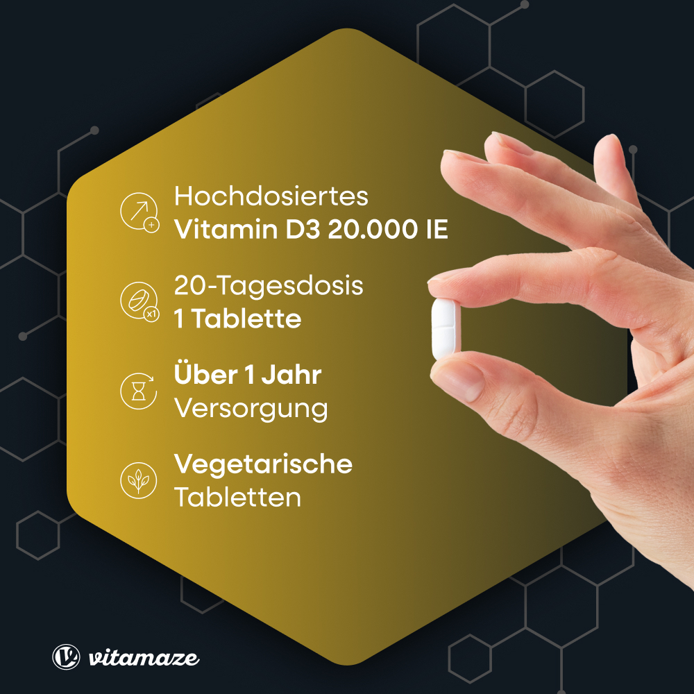 vitamaze VITAMIN D3 20.000 I.E. Depot hochdosiert 180 St Tabletten