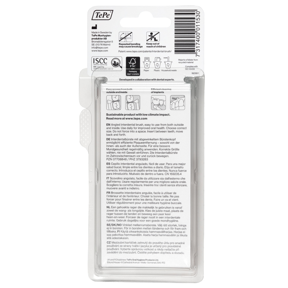 TEPE Angle Interdentalbürste 0,5mm rot 6 St Zahnbürste