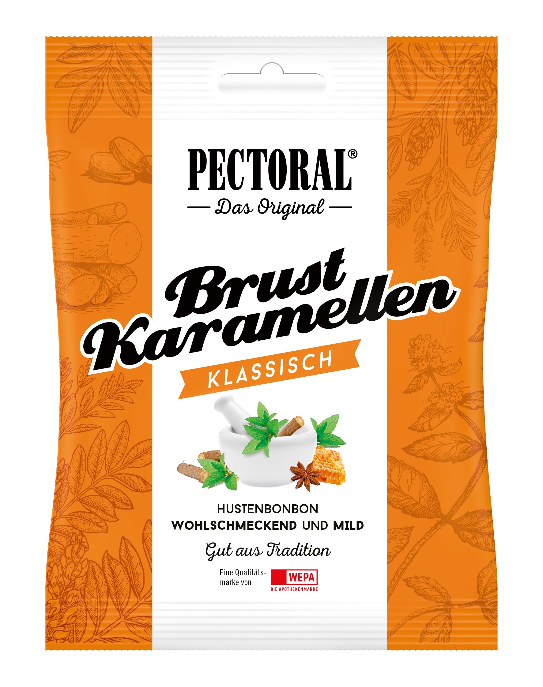 PECTORAL Brust Karamellen Beutel 75 g Bonbons