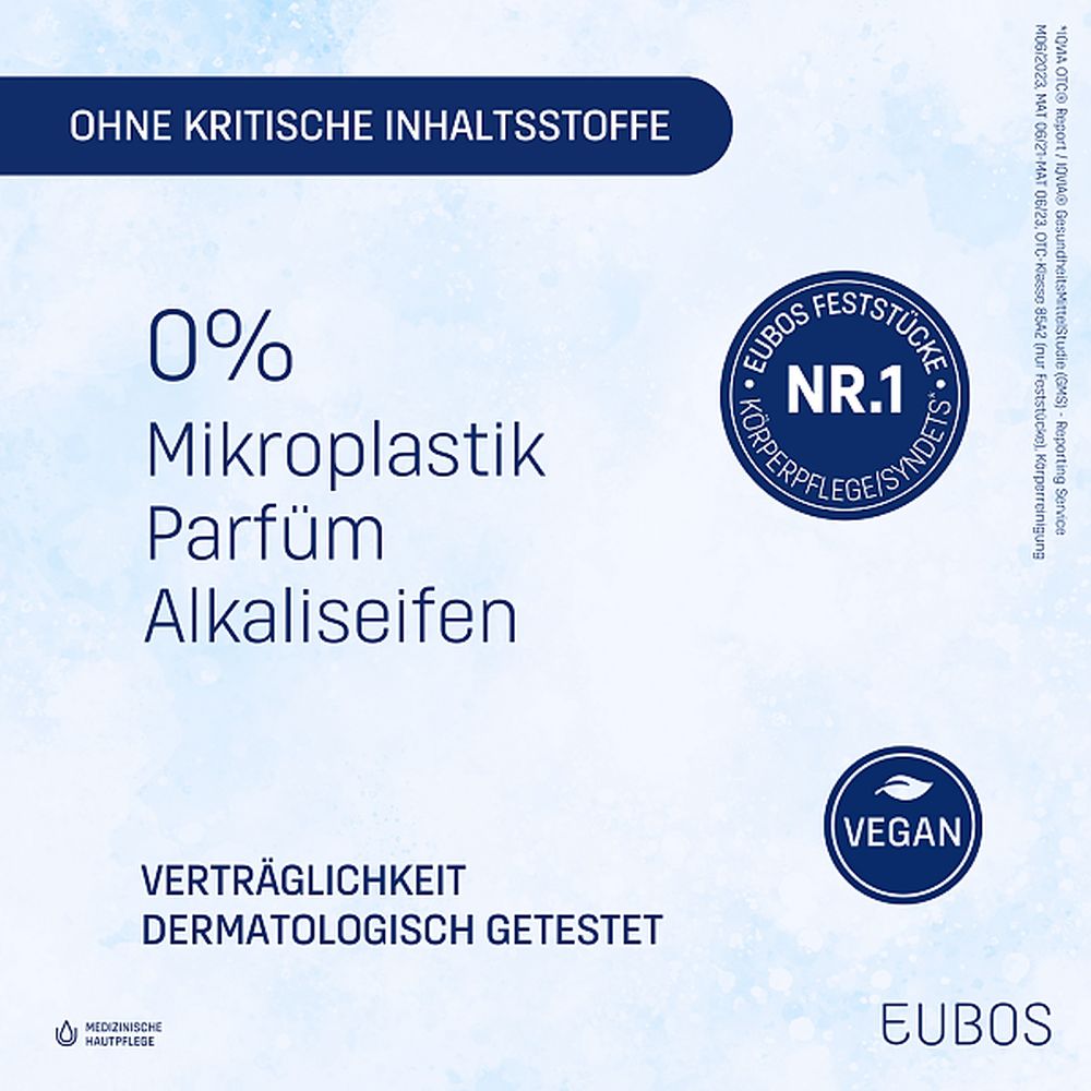 EUBOS Seifenstück blau unparfümiert 125 g Seife