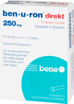 Ben-u-ron direkt Erdbeer/Vanille 250mg 10 St Granulat
