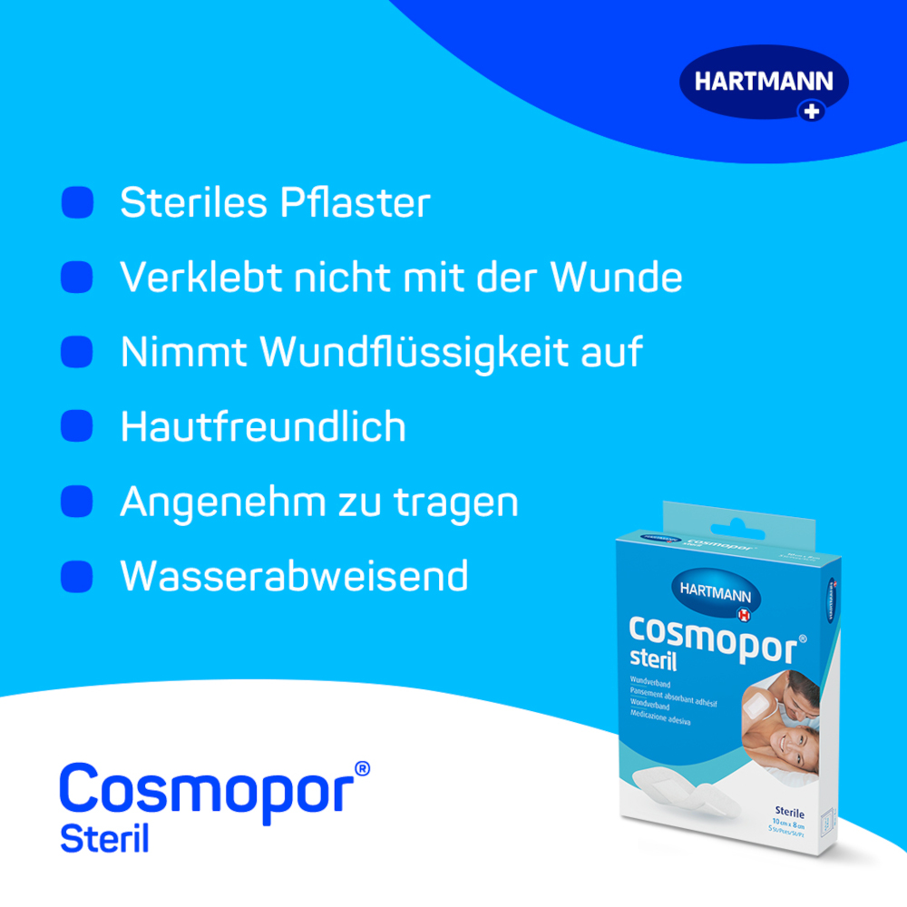 cosmopos steril Wundverband 10x8cm 5 St Pflaster