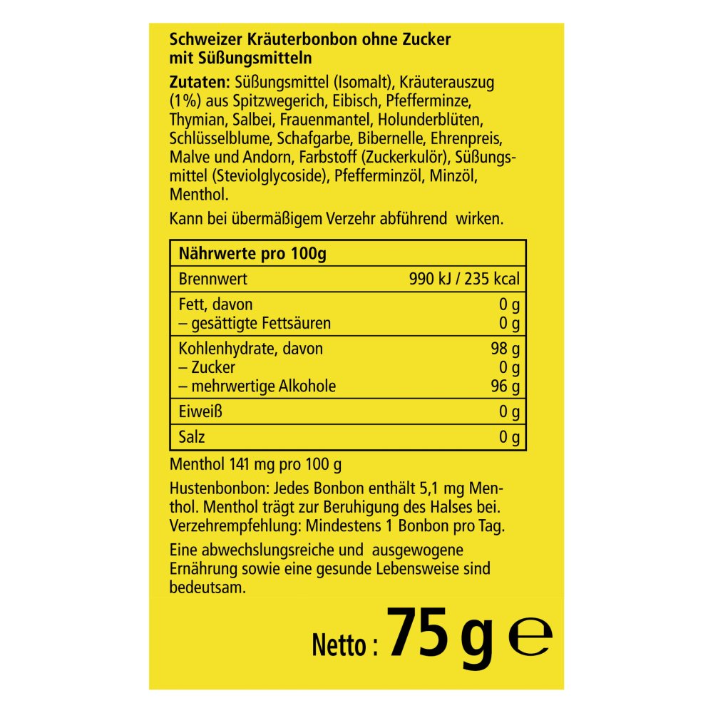 Ricola Kräuter Original zuckerfrei  75 g Bonbons