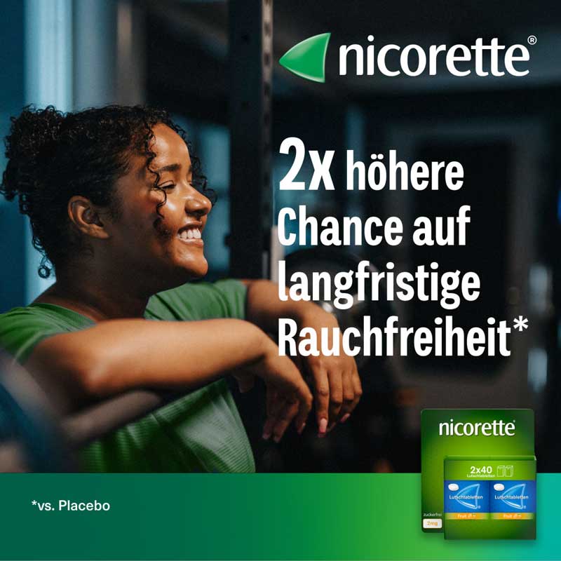 nicorette Fruit zuckerfrei 2 mg 80 St Lutschtabletten