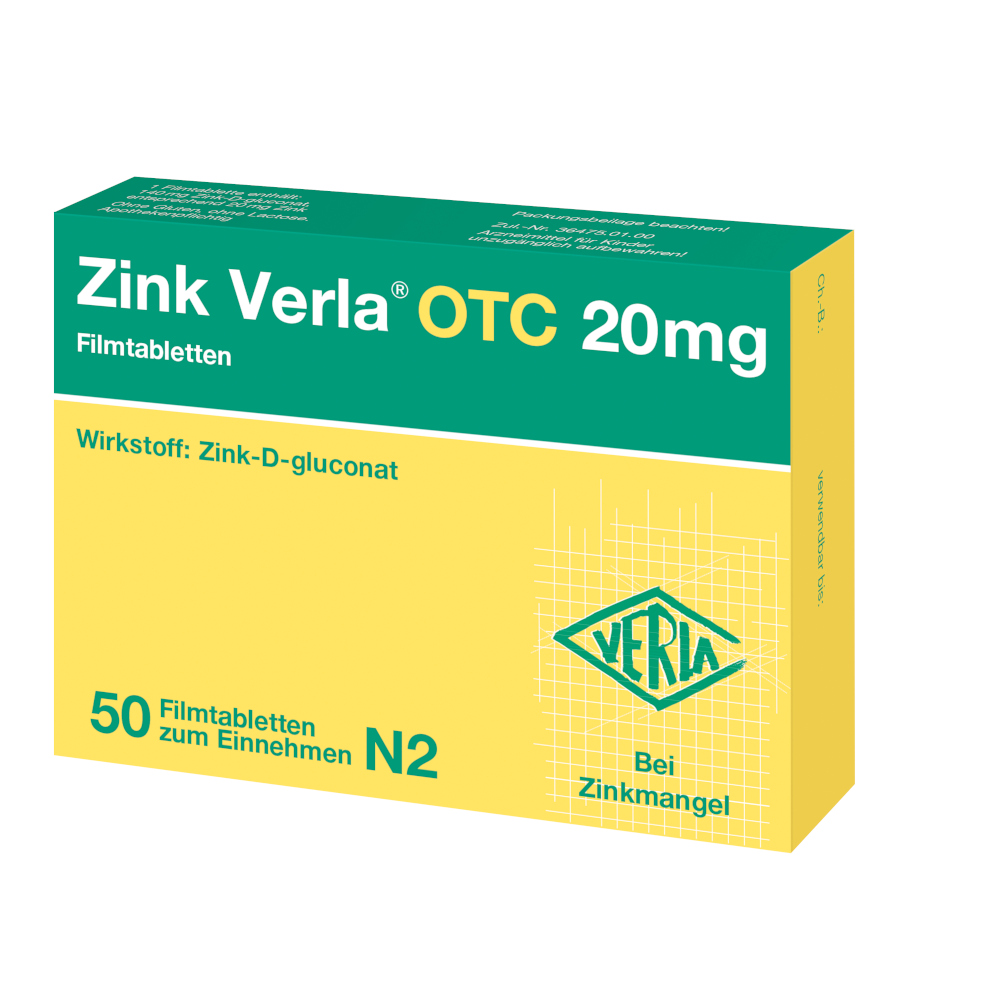 Zink Verla OTC 20mg 50 St Filmtabletten