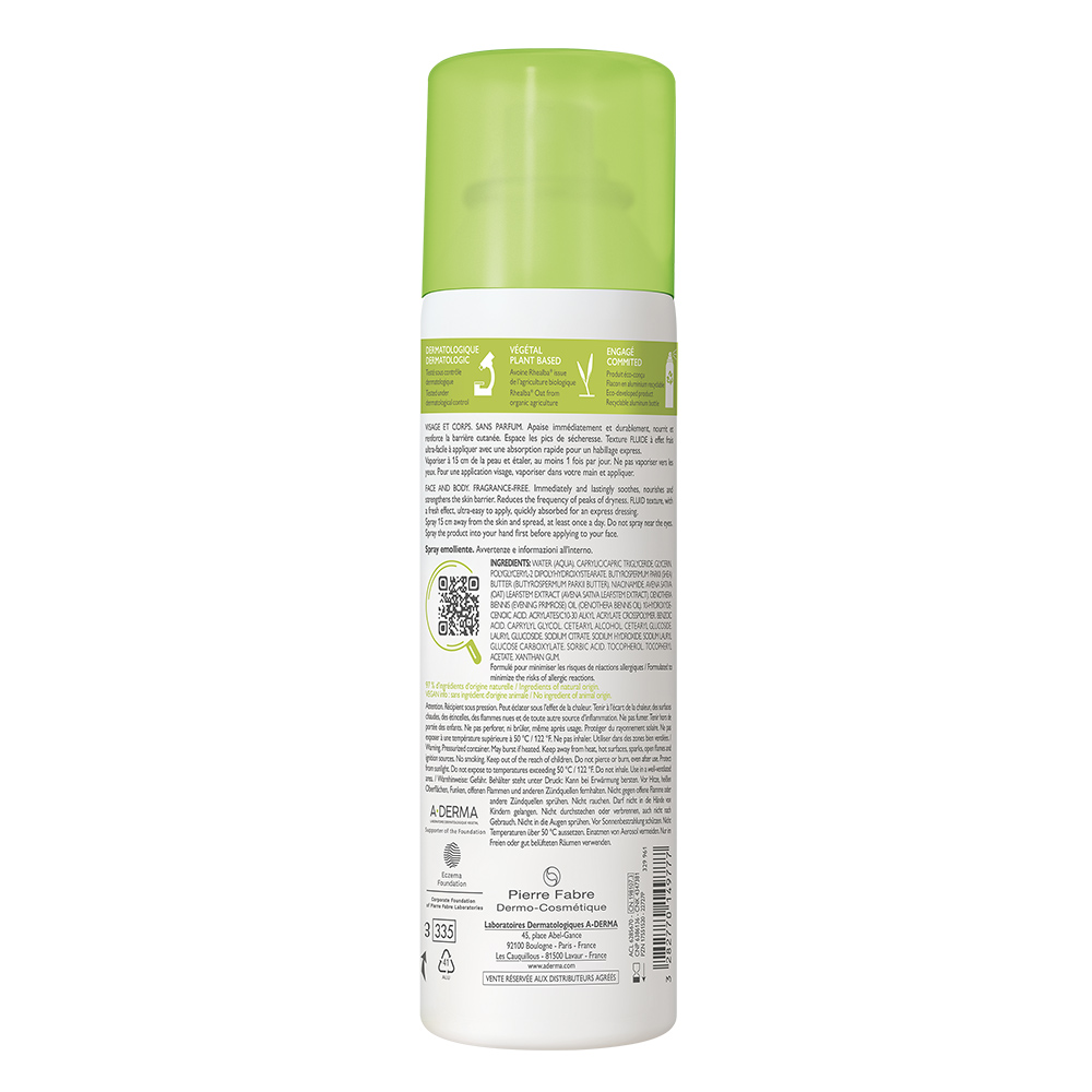 A-DERMA EXOMEGA CONTROL SPRAY RÜCKFETTEND 200 ml Spray
