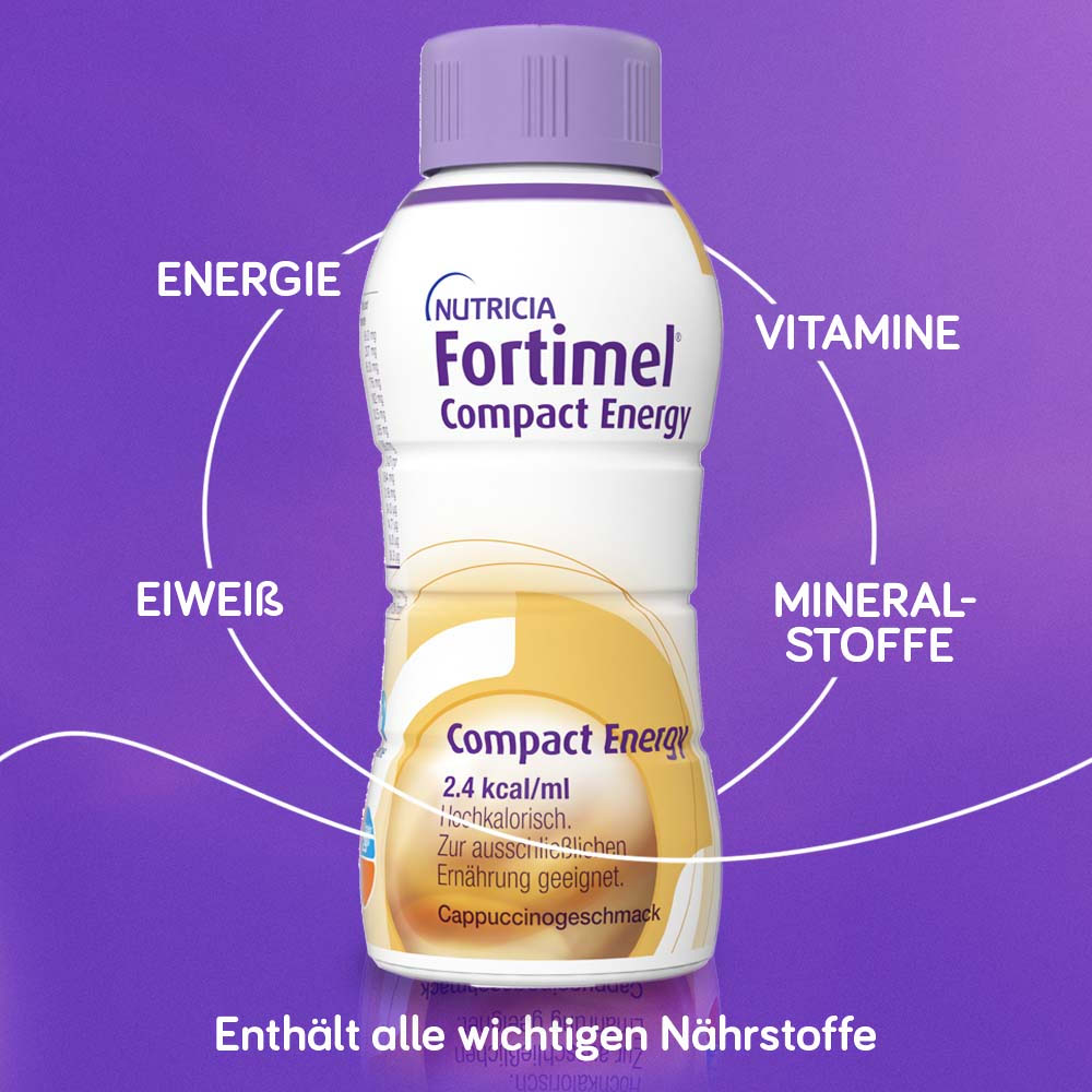 Fortimel Compact Energy  Trinknahrung Cappuccino 4X300 ml Flüssigkeit