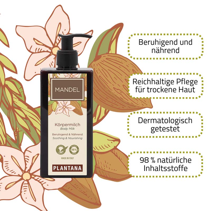 PLANTANA Körpermilch Mandel 250 ml Milch