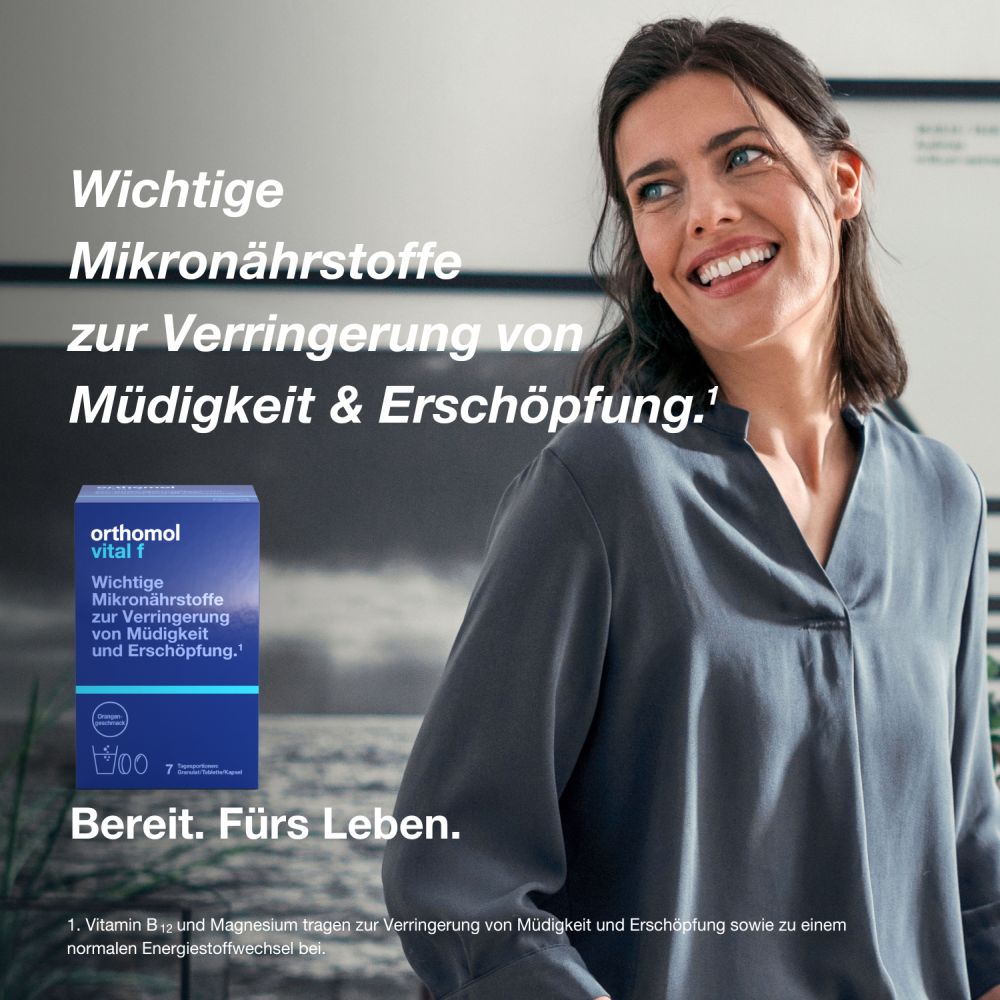 orthomol vital f - Mikronährstoffe für Frauen - mit B-Vitaminen, Omega-3 und Magnesium - Granulat