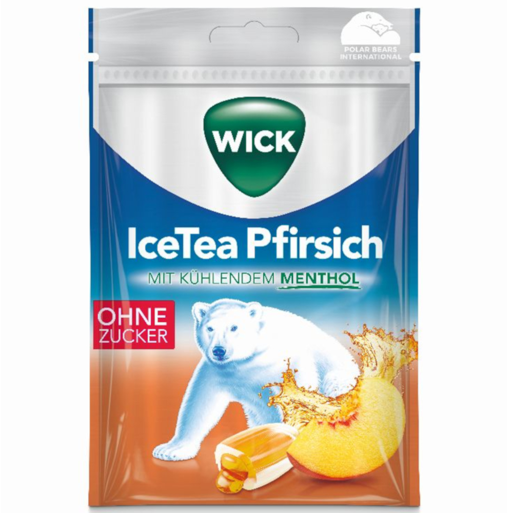 WICK IceTea Pfirsich 72 g Bonbons