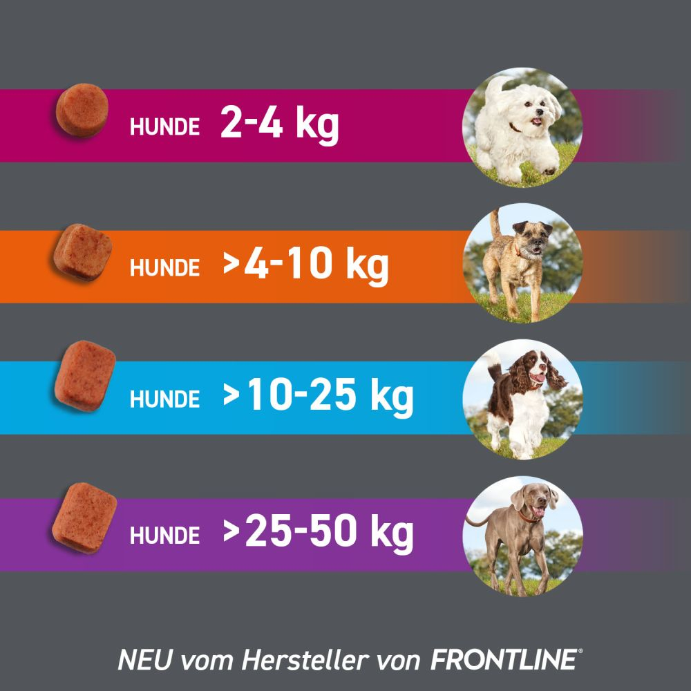 FRONTPRO Kautabletten Hunde >10 - 25 kg Doppelpack 2X3 St Kautabletten