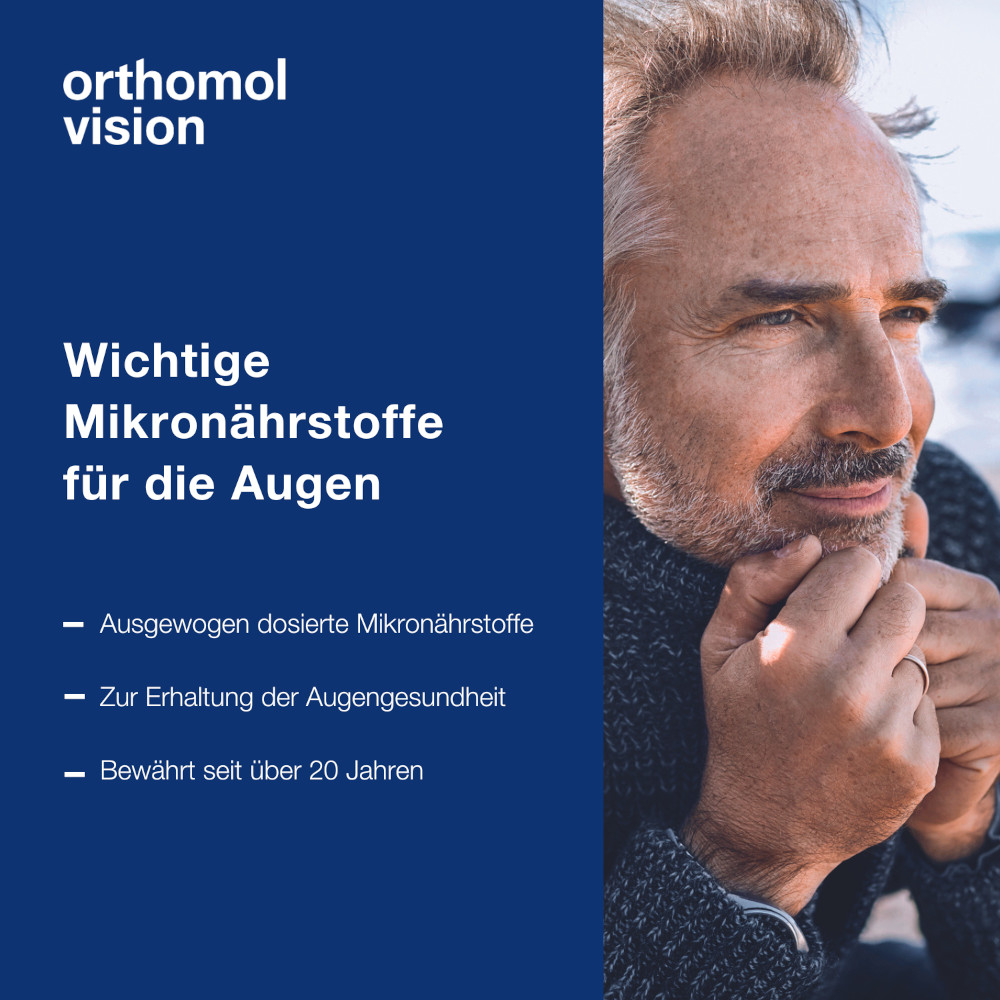 orthomol vision - Mikronährstoffe - Nahrungsergänzung mit Lutein, Zeaxanthin, Omega-3-Fettsäure - Kapseln