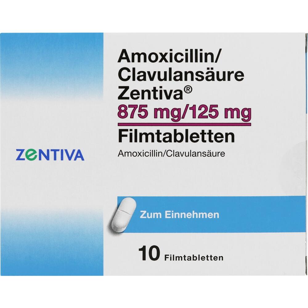 Amoxicillin/Clavulansäure Zentiva 875mg/125mg 10 St Filmtabletten