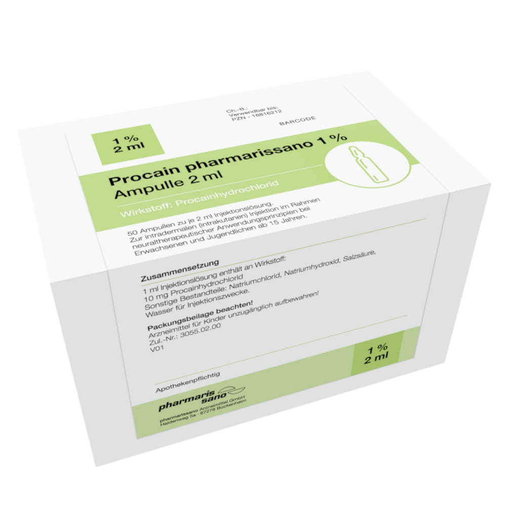 Procain pharmarissano 1% Ampulle 2ml 50X2 ml Injektionslösung