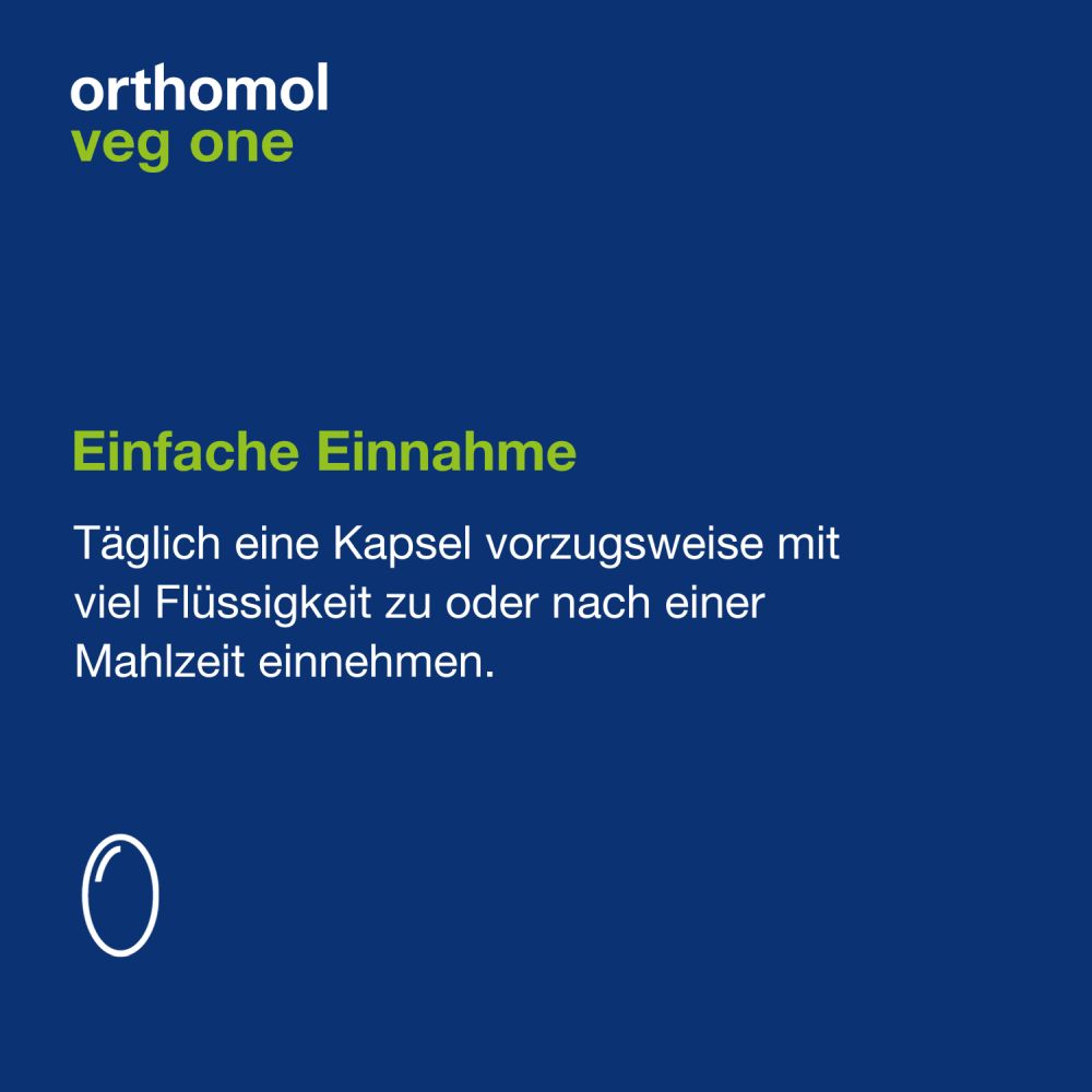 orthomol veg one - unterstützt bei veganer oder vegetarischer Ernährung - mit Vitamin D, Omega-3-Fettsäure und Eisen - Kapseln