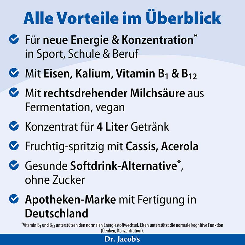 Dr. Jacob's Lactirelle Milchsäure-Cassis-Konzentrat Eisen