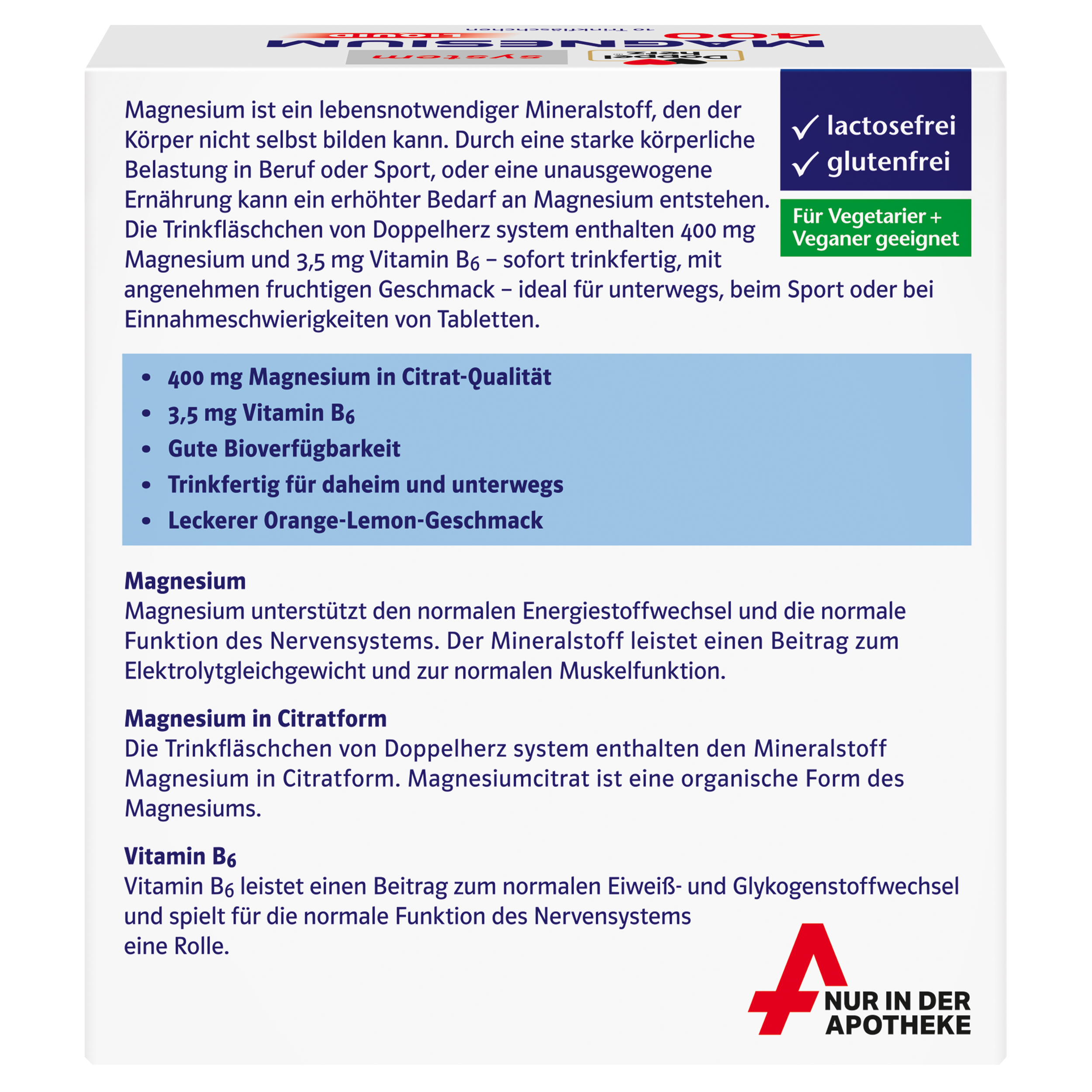 Doppelherz system MAGNESIUM 400 LIQUID 10 St Trinkampullen