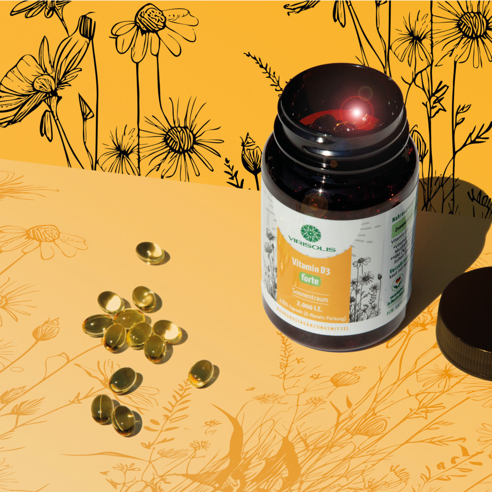 VIRISOLIS Vitamin D3 forte Sonnentraum 2000 I.E. 180 St Kapseln