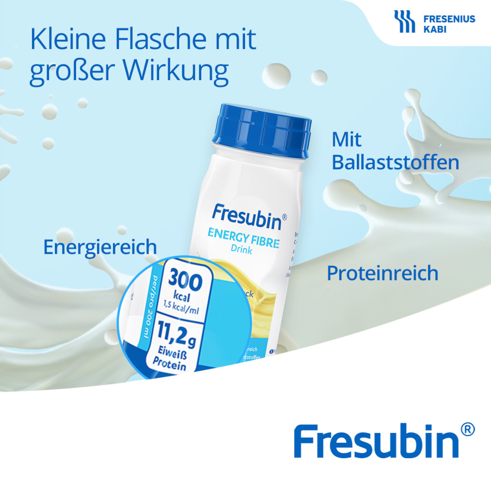 Fresubin Energy Fibre Trinknahrung Karamell 4X200 ml Lösung