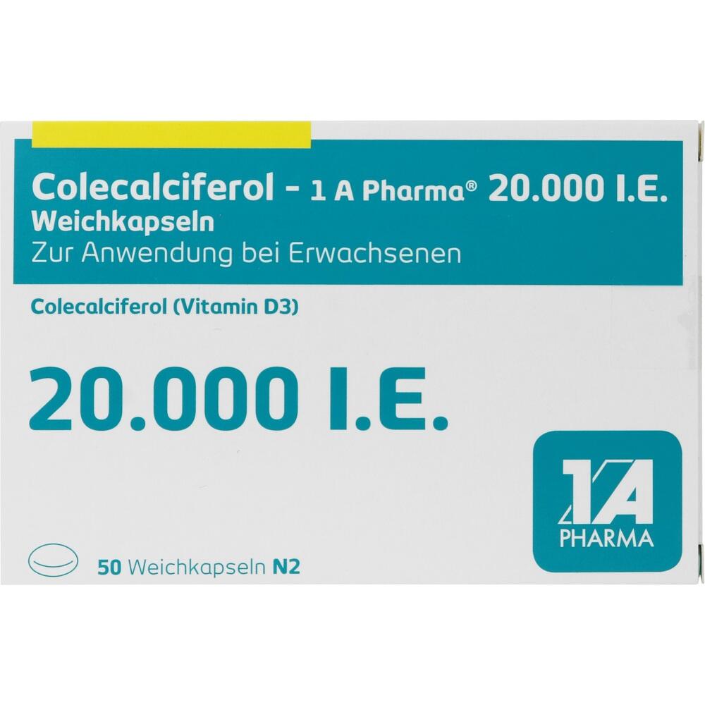 Colecalciferol -1 A Pharma 20.000 I.E. Weichkapseln 50 St Weichkapseln