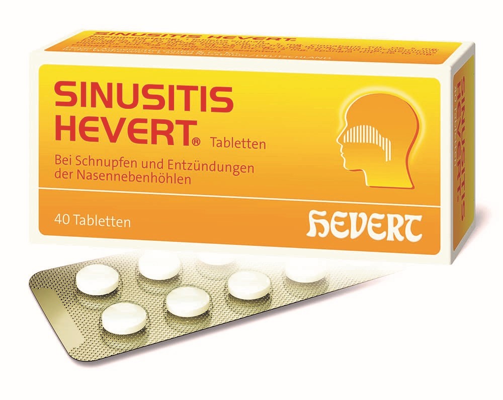 SINUSITIS HEVERT- Bei Schnupfen und Entzündungen der Nasennebenhöhlen 40 St Tabletten