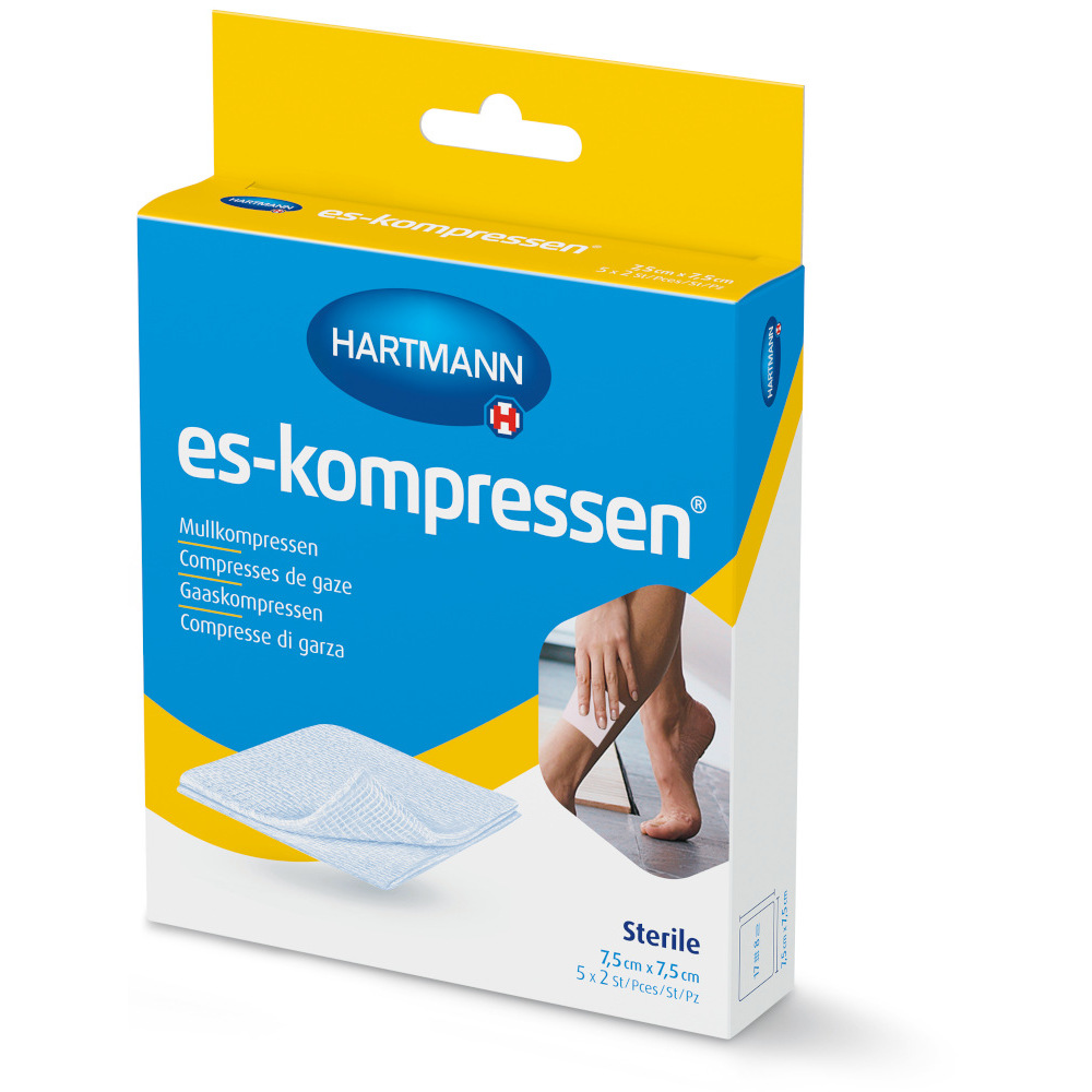 es-kompressen Sterile 7,5 cm x 7,5 cm 5X2 St Kompressen