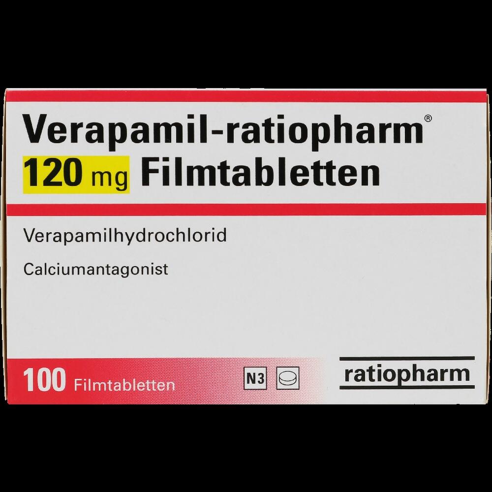 Verapamil-ratiopharm 120mg 100 St Filmtabletten