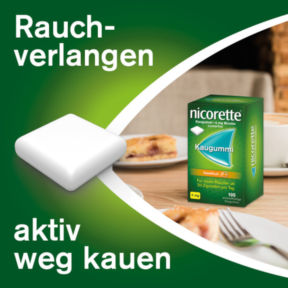 nicorette 4 mg Nikotinkaugummi freshfruit zur Raucherentwöhnung 210 St Kaugummi
