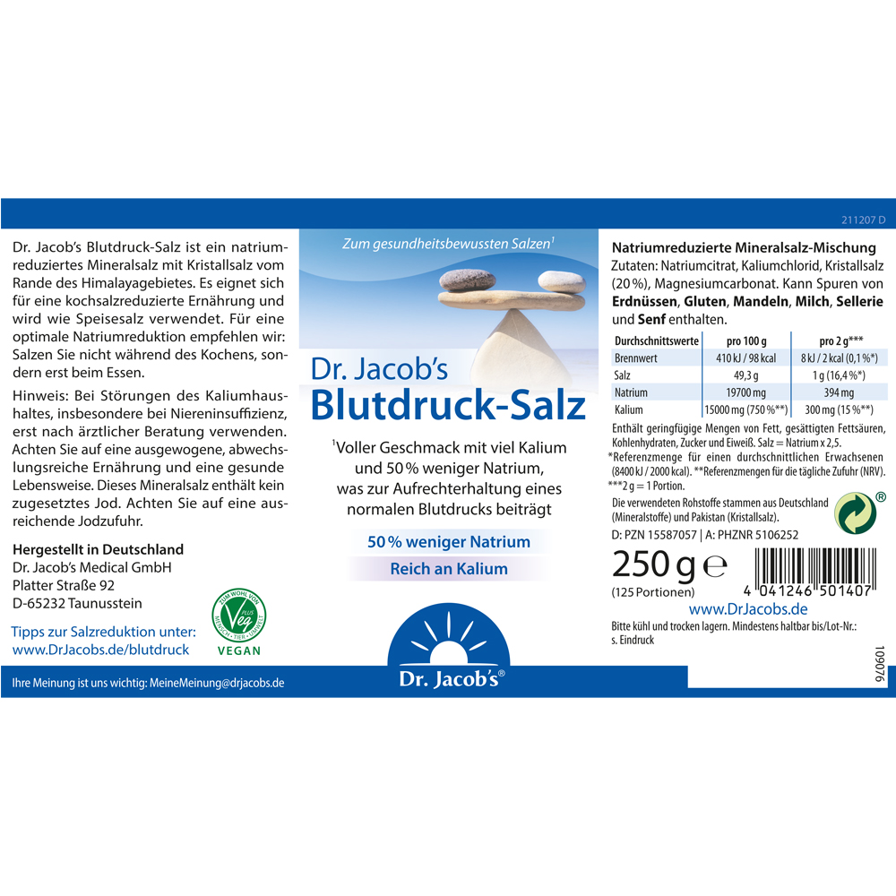Dr. Jacob's Blutdruck-Salz mit Kalium Salzersatz