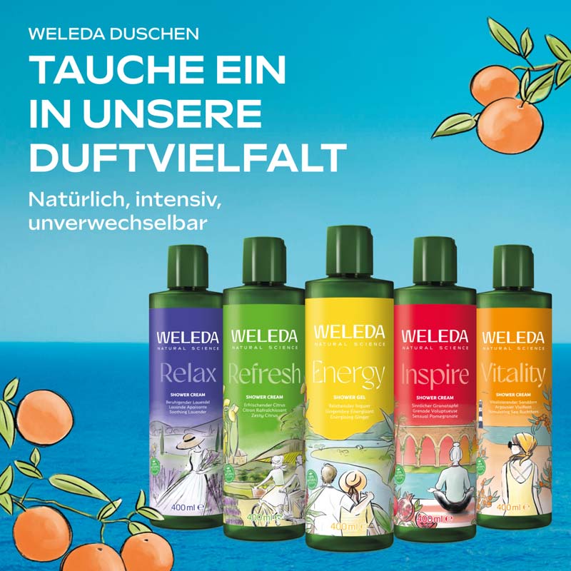 WELEDA Inspire SHOWER CREAM Granatapfel 400 ml Duschgel