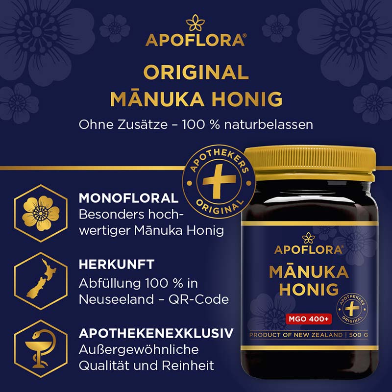 APOFLORA MANUKA HONIG MGO 400+ 500 g