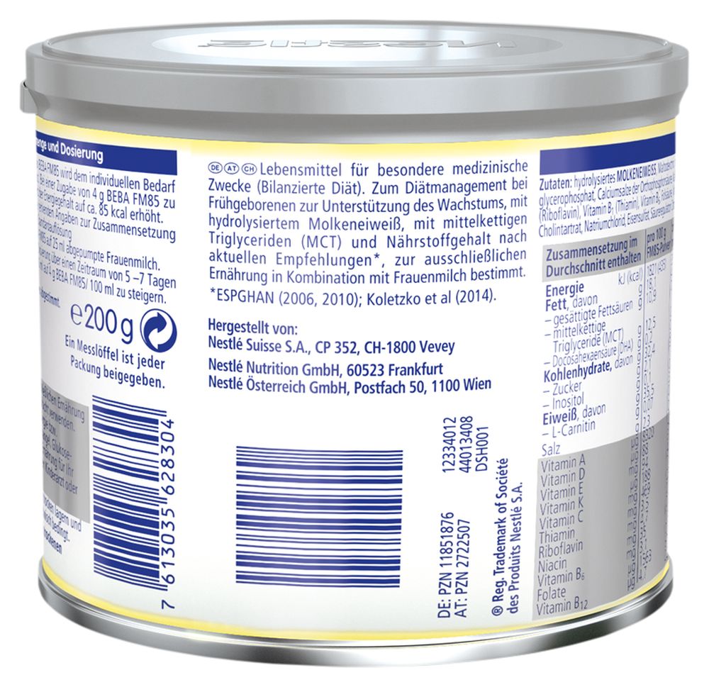 Nestle BEBA FRAUENMILCHSUPPLEMENT FM 85 200 g Pulver