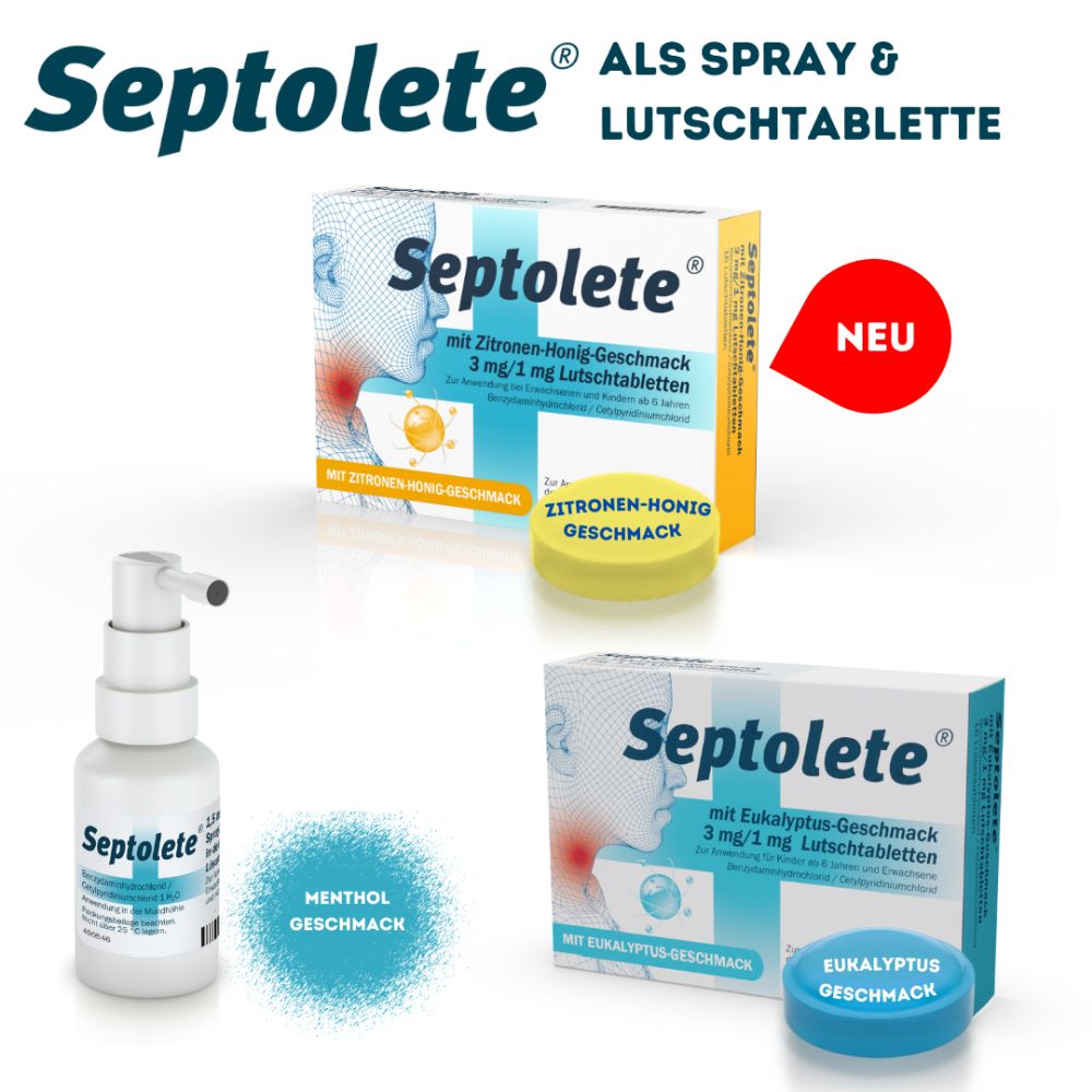 Septolete mit Zitronen-Honig-Geschmack 3 mg/1 mg 16 St Lutschtabletten