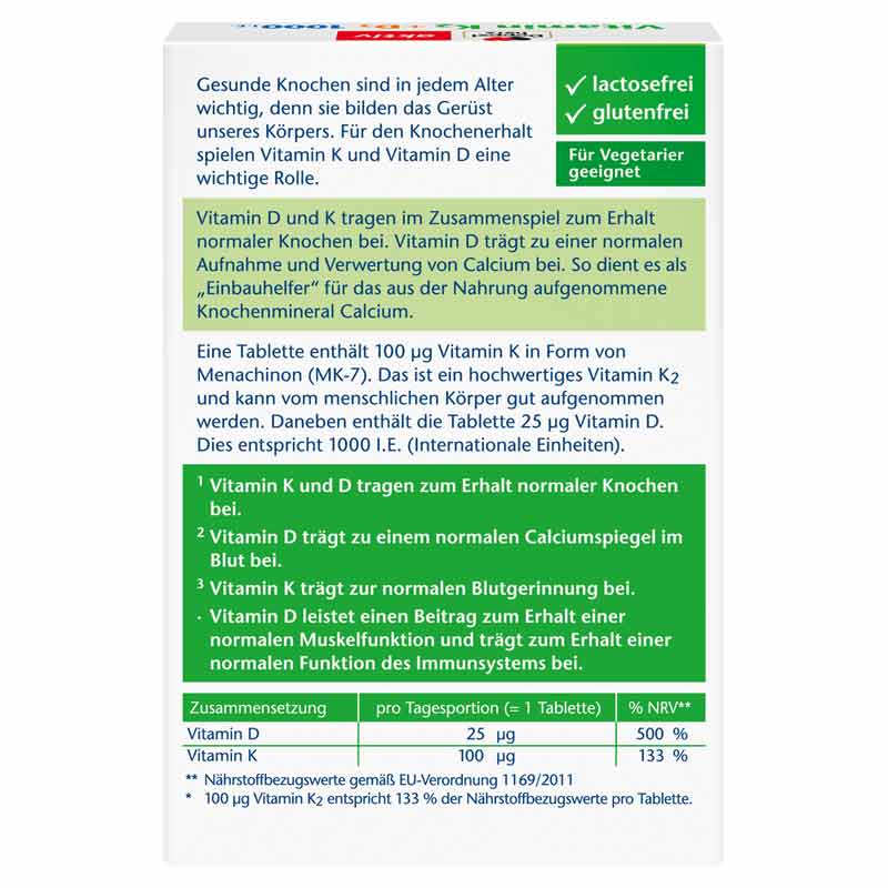 Doppelherz aktiv Vitamin K2+D3 1000 I.E.  30 St Tabletten