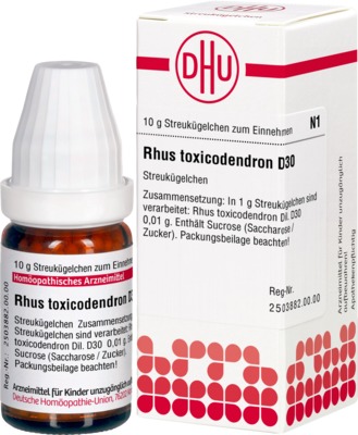 RHUS TOXICODENDRON D 30 Globuli 10 g Globuli