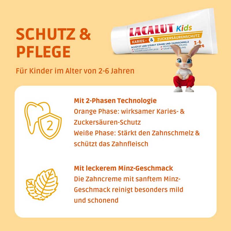 LACALUT Kids KARIES - &  ZUCKERSÄURENSCHUTZ 55 ml Zahncreme