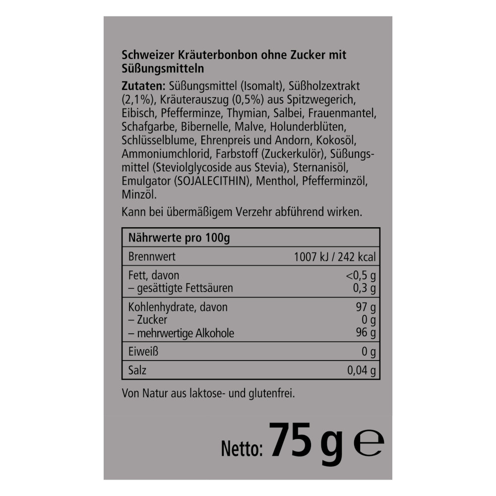 Ricola Lakritz Schweizer Kräuterhbonbon zuckerfrei 75 g Bonbons