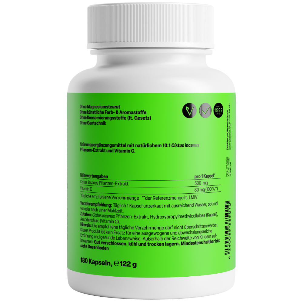Zein PHARMA Cistus 500mg mit Vitamin C 180 St Kapseln