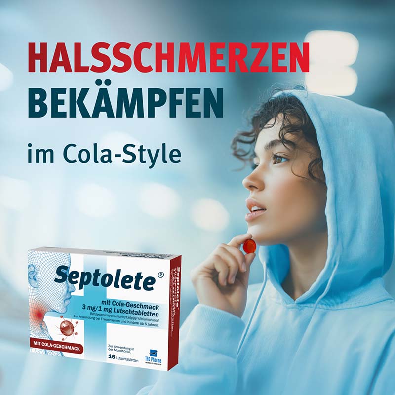 Septolete mit Cola-Geschmack 3mg/1mg 16 St Lutschtabletten
