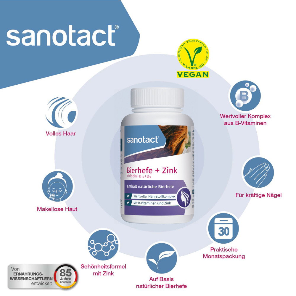 sanotact Bierhefe + Zink 180 St Tabletten