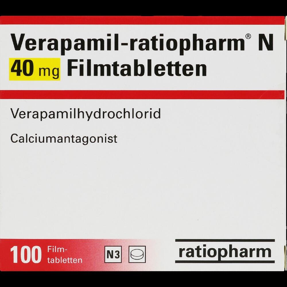 Verapamil-ratiopharm N 40mg 100 St Filmtabletten