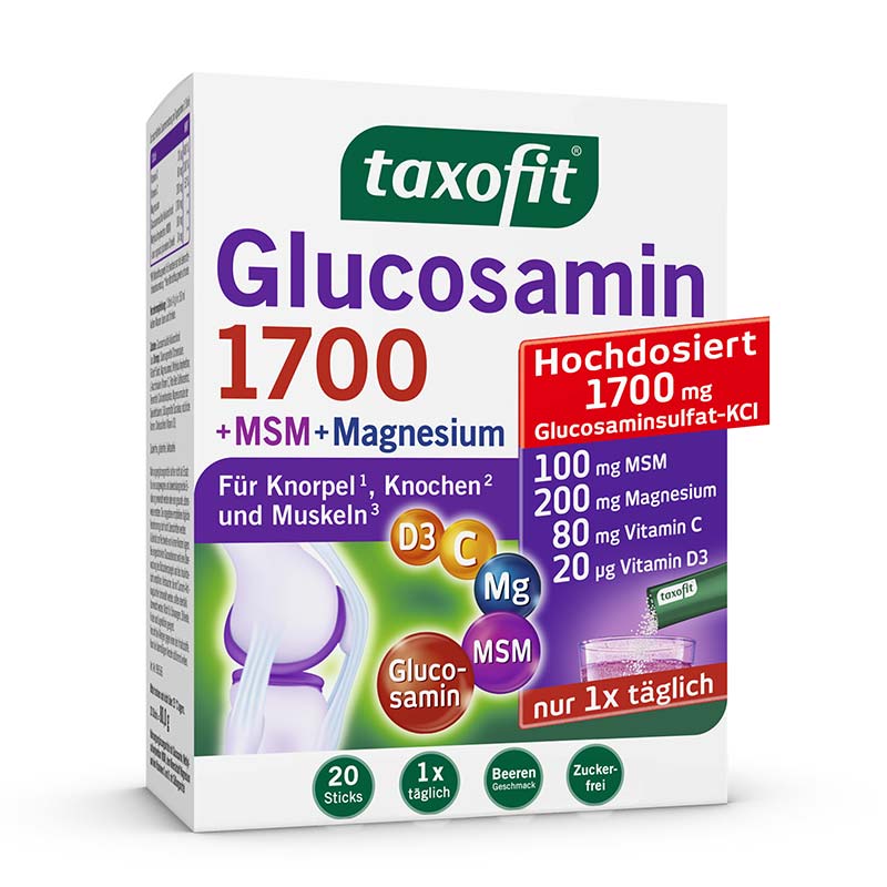 taxofit Glucosamin 1700 + MSM + Magnesium  20X4 g Granulat