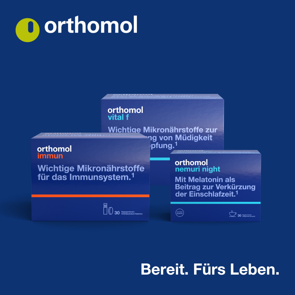 orthomol aurinor - mit Omega-3-Fettsäure, Vitamin C, Magnesium und Zink - Granulat/Kapseln