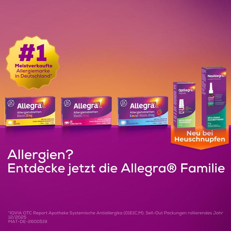 Allegra Allergietabletten KINDER 10 mg 6 St Schmelztabletten